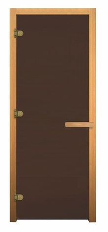 Стеклянная дверь Банный эксперт Бронза матовое, 8 мм, коробка осина, 190/68 в Севастополе