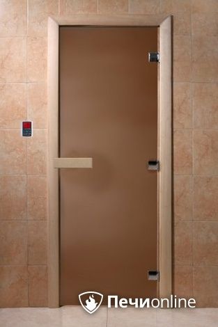 Стеклянная дверь Банный эксперт Бронза матовое, 6 мм, коробка хвоя, 170*70 в Севастополе