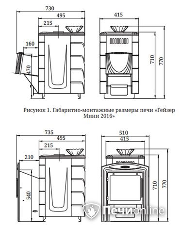 Дровяная банная печь TMF Гейзер Мини 2016 Carbon ДН КТК ЗК антрацит в Севастополе