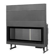 Каминная топка KFD ECO iLINE 160 CI с чугунными элементами и темной полосой шамота