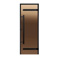 Дверь для бани Harvia Стеклянная дверь для сауны LEGEND 7/19 черная коробка сосна бронза  D71901МL